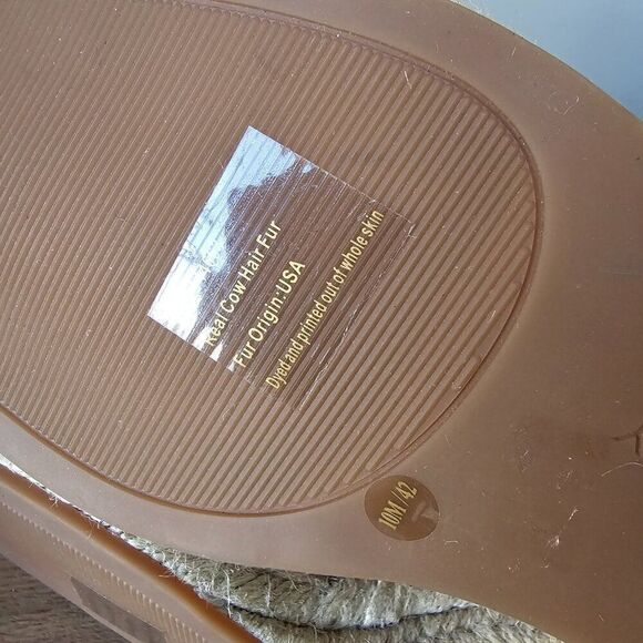 NEVER WORN SOLE SOCIETY CALEENA2 COW HAIR UPPER ANIMAL PRINT ESPADRILLE WEDGE 10 - Picture 15 of 16